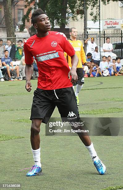 Basketball Player Joakim Noah attends The Sixth Edition Steve Nash Foundation Showdown at Sarah D. Roosevelt Park on June 26, 2013 in New York City.