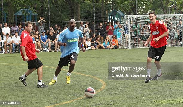 Soccer Players Emmerson Boyce and Sacha Kljestan attend The Sixth Edition Steve Nash Foundation Showdown at Sarah D. Roosevelt Park on June 26, 2013...