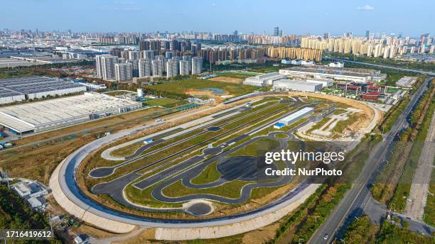 The 195,000 square meter new energy vehicle testing ground built by Volkswagen in the Hefei Economic and Technological Development Zone in Hefei,...