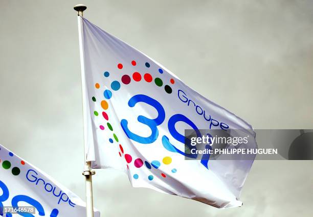 Photo taken on June 27, 2013 shows the flag of 3 Suisses International group, at the group's headquarters in Villeneuve-d'Ascq, France on June 27,...