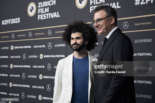 Ibrahim Nash'at and Christian Jungen attend the photocall of "HOLLYWOODGATE" during the 19th Zurich Film Festival at Kino Corso on October 03, 2023...