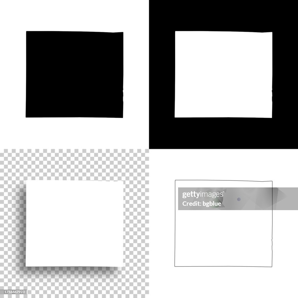 Outagamie County, Wisconsin. Maps for design. Blank, white and black backgrounds