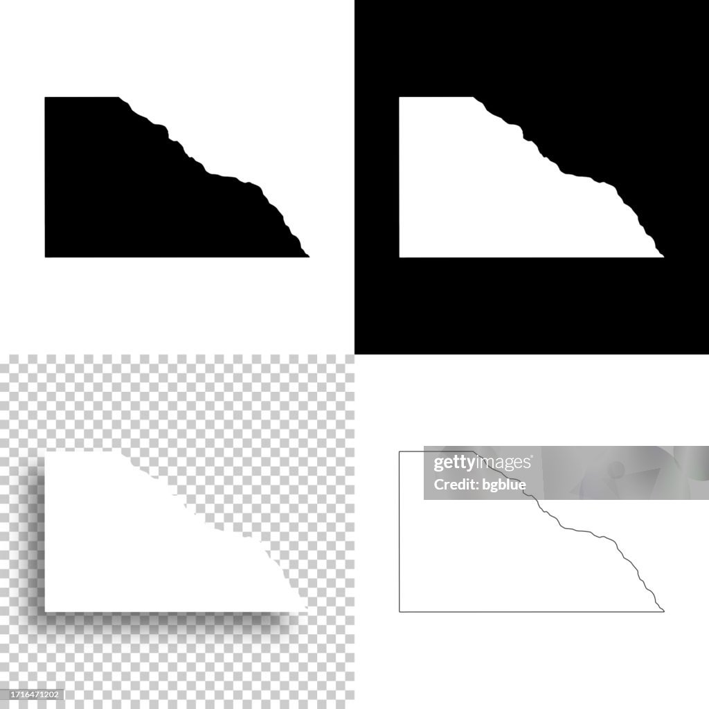 Winona County, Minnesota. Maps for design. Blank, white and black backgrounds