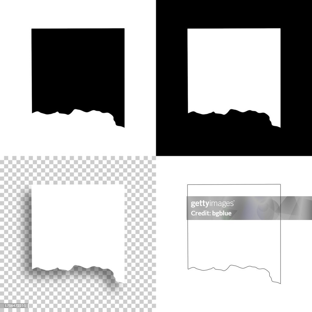 Yankton County, South Dakota. Maps for design. Blank, white and black backgrounds
