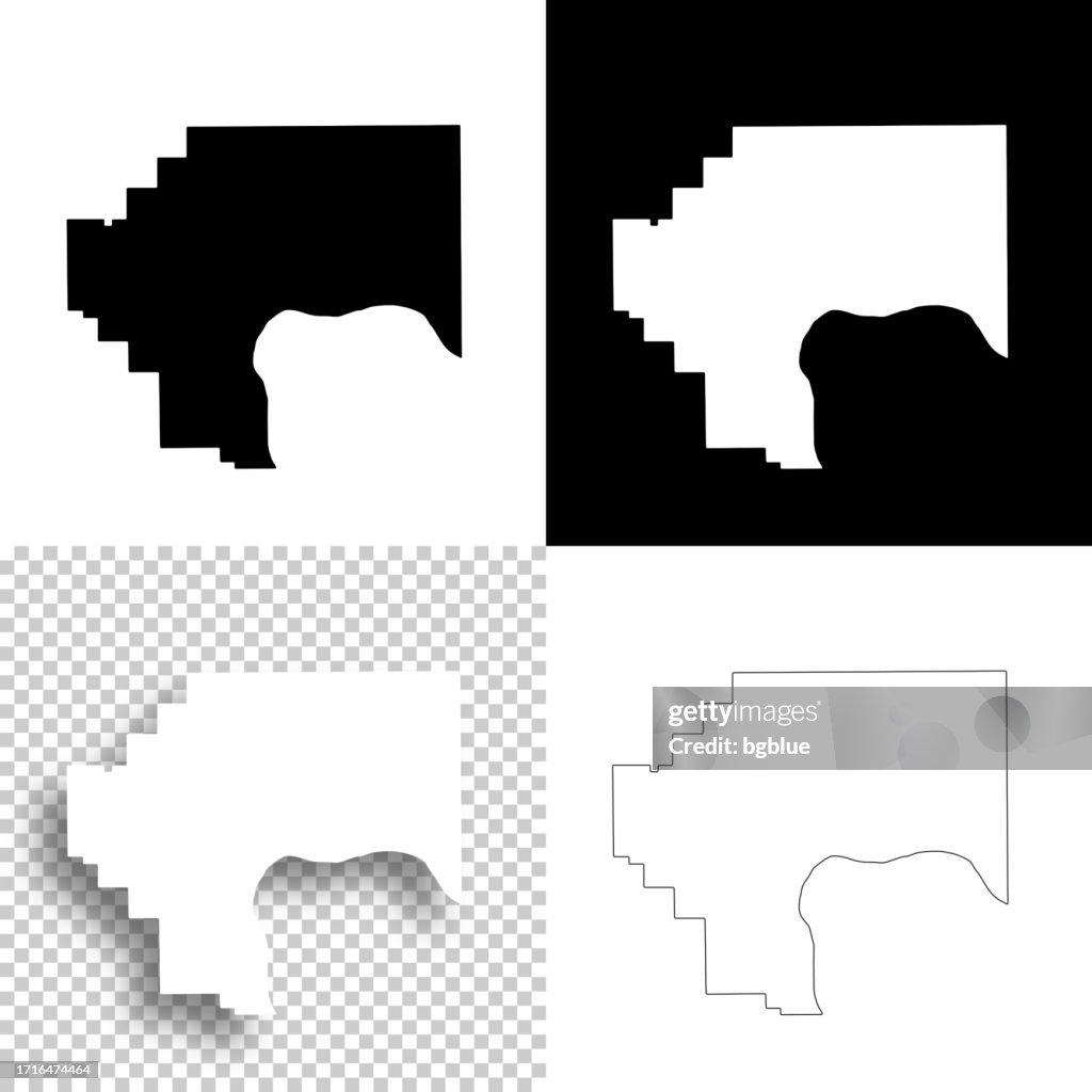 Jefferson County, Indiana. Maps for design. Blank, white and black backgrounds