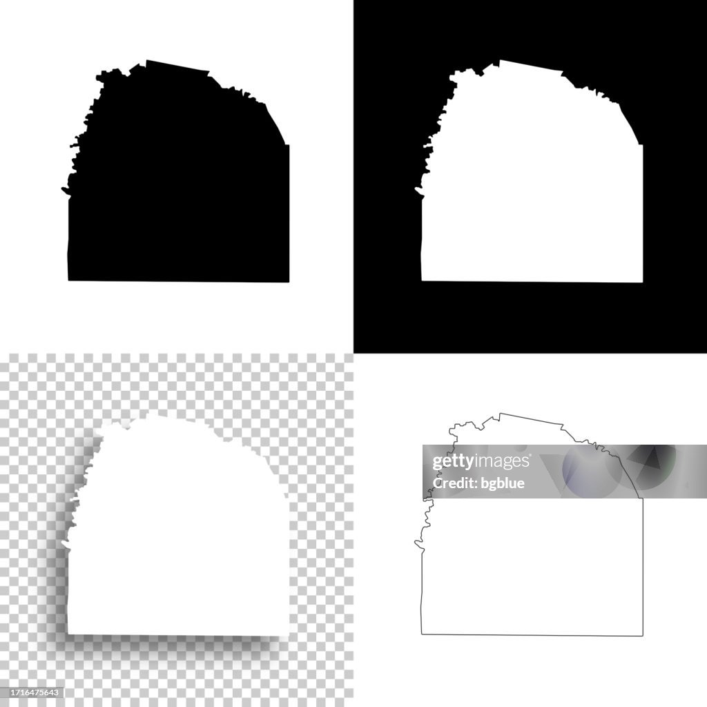 Condado de Franklin, Tennessee. Mapas para el diseño. Fondos en blanco, blancos y negros