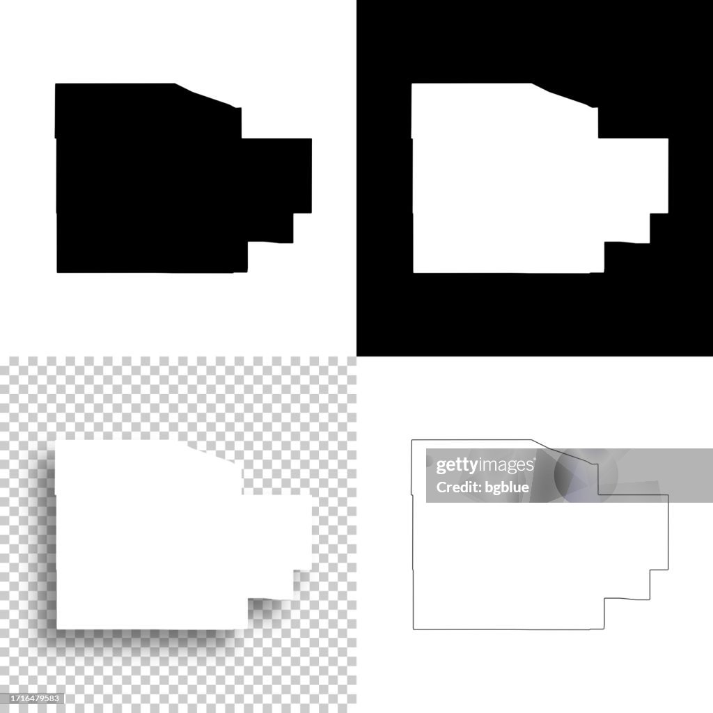 Socorro County, New Mexico. Maps for design. Blank, white and black backgrounds