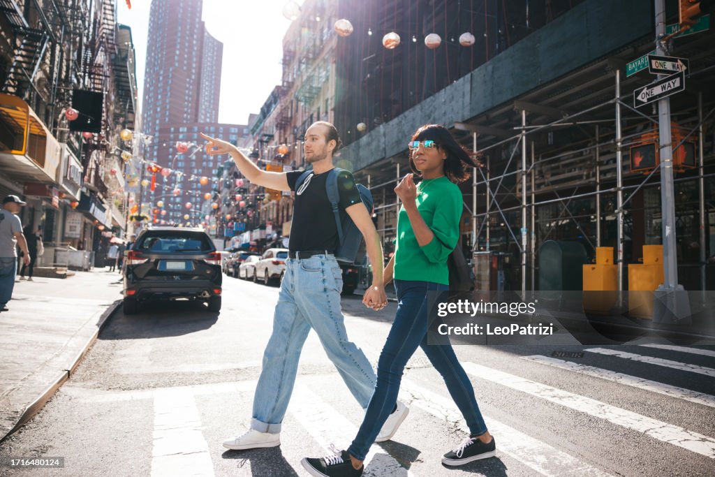 Transgender couple spending their holidays in New York