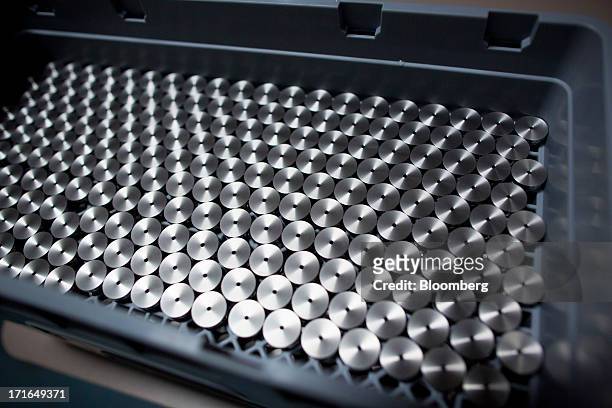 Caps for the ProVari model electronic cigarettes await assembly at the ProVape Inc. Facility in Monroe, Washington, U.S., on Wednesday, June 26,...