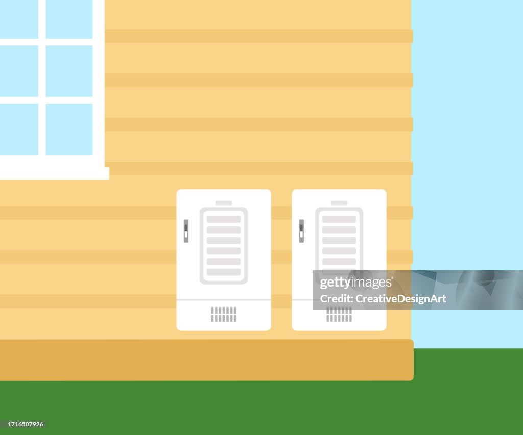 Building Facade With Home Battery Energy Storage System