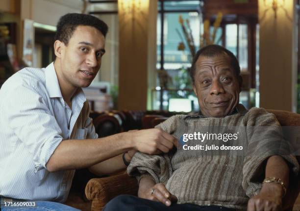 American writer James Baldwin gives an interview to Harlem Desir, founder of SOS Racisme, a French anti-racism group. Baldwin is actively involved in...