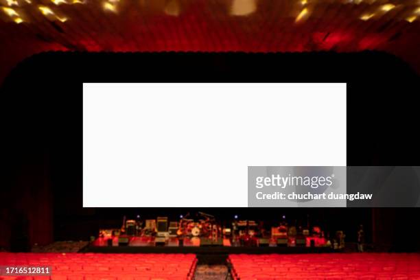 billboard blank advertising banner media display in theater - film festival illustration stock pictures, royalty-free photos & images
