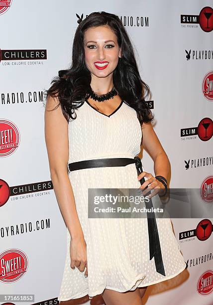 Model Amie Nicole attends the Birthday Party for Playboy Radio and TV Personality Jessica Hall at Sweet Candy store on June 26, 2013 in Hollywood,...