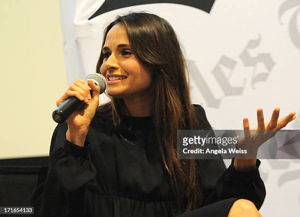 Actress Mia Maestro participates in a Q&A following the premiere of 'Some Girl' at Laemmle NoHo 7 on June 26, 2013 in North Hollywood, California.