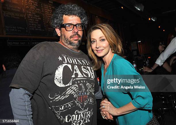 Writer Neil LaBute and actress Sharon Lawrence attend the premiere after party of 'Some Girl' at Laemmle NoHo 7 on June 26, 2013 in North Hollywood,...