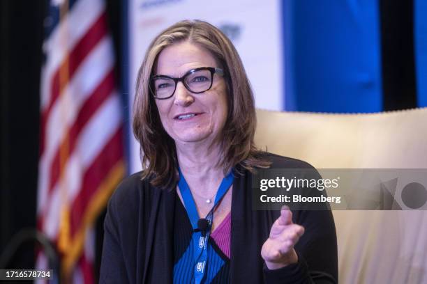 Julia Coronado, founder and president at MacroPolicy Perspectives LLC, speaks during the National Association of Business Economics economic policy...