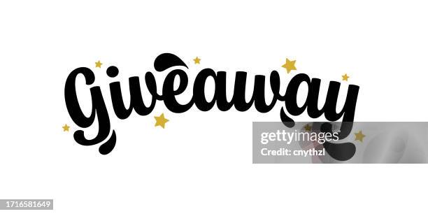 giveaway lettering calligraphy banner, poster, card vector illustration. - giveaway stock illustrations