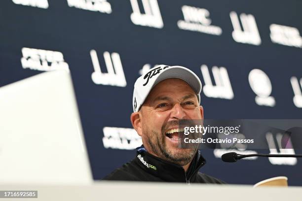 David Howell of England speaks in a press conference, making a record 722nd appearance on the 10th anniversary of his Alfred Dunhill Links...