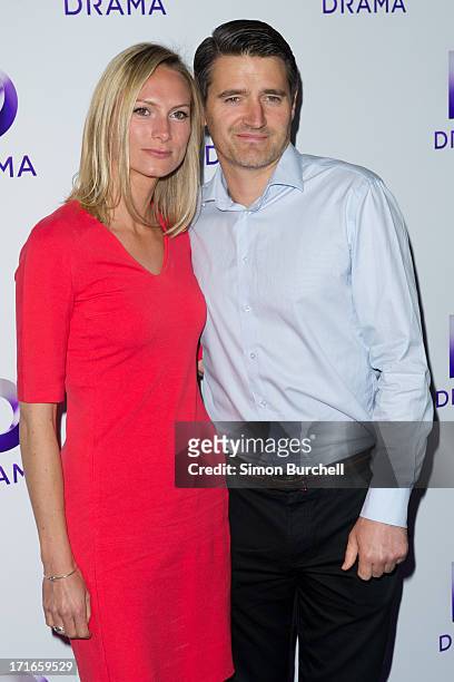 Clare Harding and Tom Chambers attend the launch of the new UKTV channel 'Drama' on June 27, 2013 in London, England.