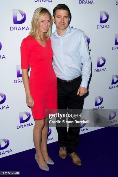 Clare Harding and Tom Chambers attend the launch of the new UKTV channel 'Drama' on June 27, 2013 in London, England.