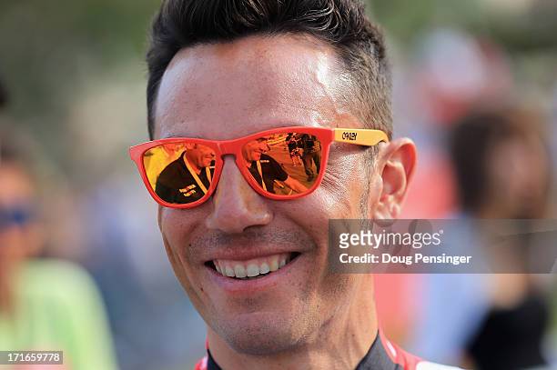 Joaquim Rodriguez of Spain riding for Team Katusha looks on as he prepares for the teams presentation for the 100th Tour de France on June 27, 2013...