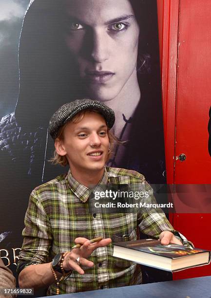 Jamie Campbell Bower attends a presentation of his latest film 'City of Bones' at the Diagonal Mar FNAC store on June 27, 2013 in Barcelona, Spain.