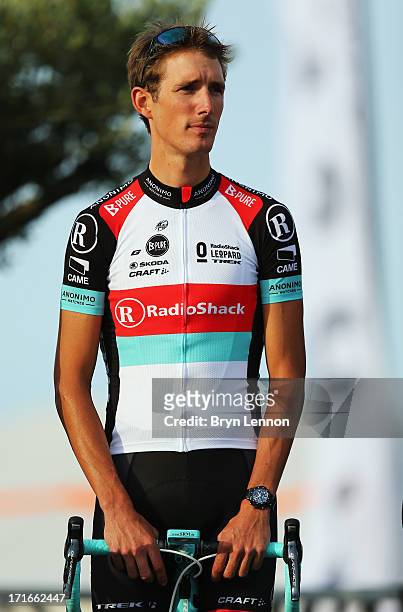 Andy Shcleck of Luxembourg and Radioshack Leopard attends the Team Presentation on June 27, 2013 in Porto-Vecchio, Corsica.
