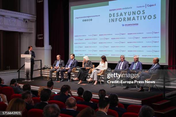 The delegate of Europa Press Andalucia, Francisco Moron , together with the presidents of the seven port authorities of Andalucia: Algeciras ,...