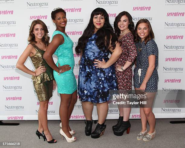 Finalists Paige Rawl, Kay-Ci Bele, Ant Roman, Stacey Ferreira, and Paige McKenzie attend the Seventeen Magazine Luncheon Honoring "Pretty Amazing"...
