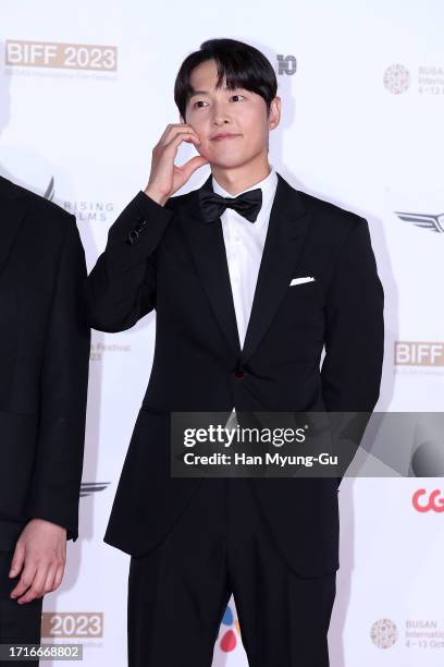 South Korean actor Song Joong-Ki attends opening ceremony of the 28th Busan International Film Festival on October 04, 2023 in Busan, South Korea.