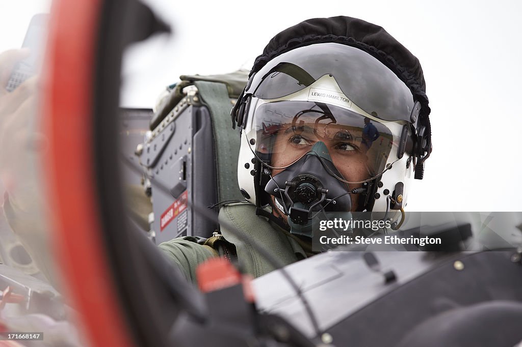 Lewis Hamilton Training with Red Arrows