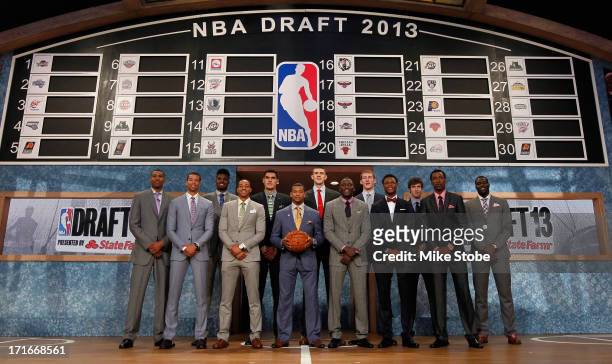 Tthe 2013 NBA Draft Class including Nerlens Noel of Kentucky, Victor Oladipo of Indiana, Otto Porter of Georgetown, Alex Len of Maryland, Ben...