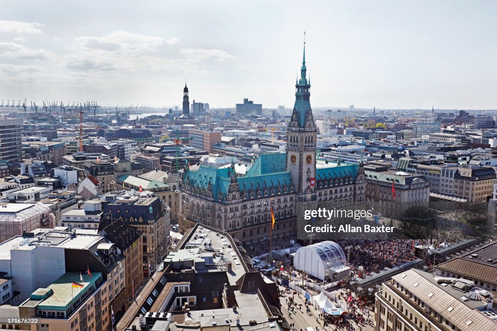 Elevated view of Hamburg