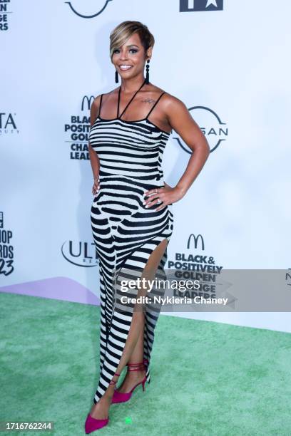 Erica Peeples attends the BET Hip Hop Awards 2023 at Cobb Energy Performing Arts Center on October 03, 2023 in Atlanta, Georgia.