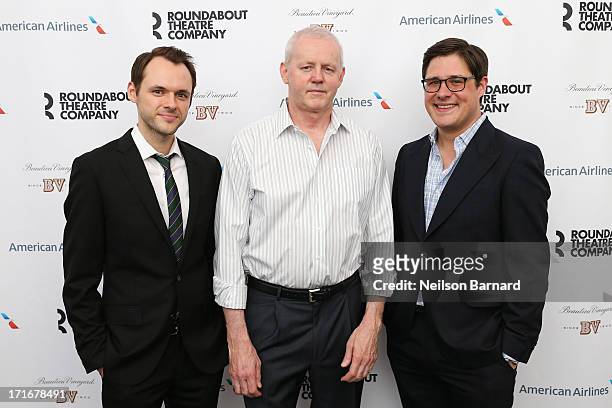 Christopher Denham, David Morse and Rich Sommer attend "The Unavoidable Disappearance Of Tom Durnin" Opening Night at Laura Pels Theatre on June 27,...