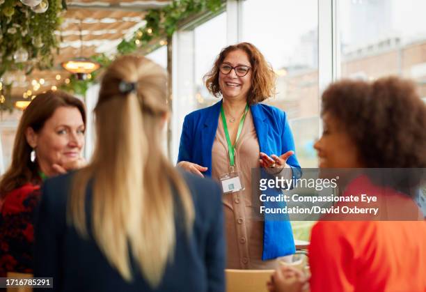 asian businesswoman leading presentation at women's seminar - briefs stock pictures, royalty-free photos & images