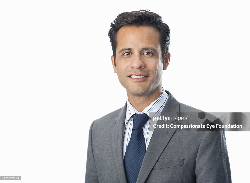 Close up of portrait of smiling businessman