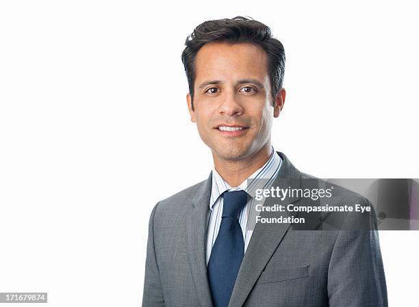 close up of portrait of smiling businessman - completo da uomo foto e immagini stock