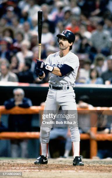 Boston Red Sox 1st Baseman Bill Buckner at bat during American League Playoff Series against California Angels, October 11, 1986 in Anaheim,...