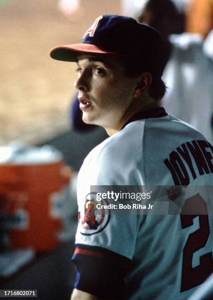 California Angels Wally Joyner during American League Playoff Series against Boston Red Sox, October 11, 1986 in Anaheim, California.