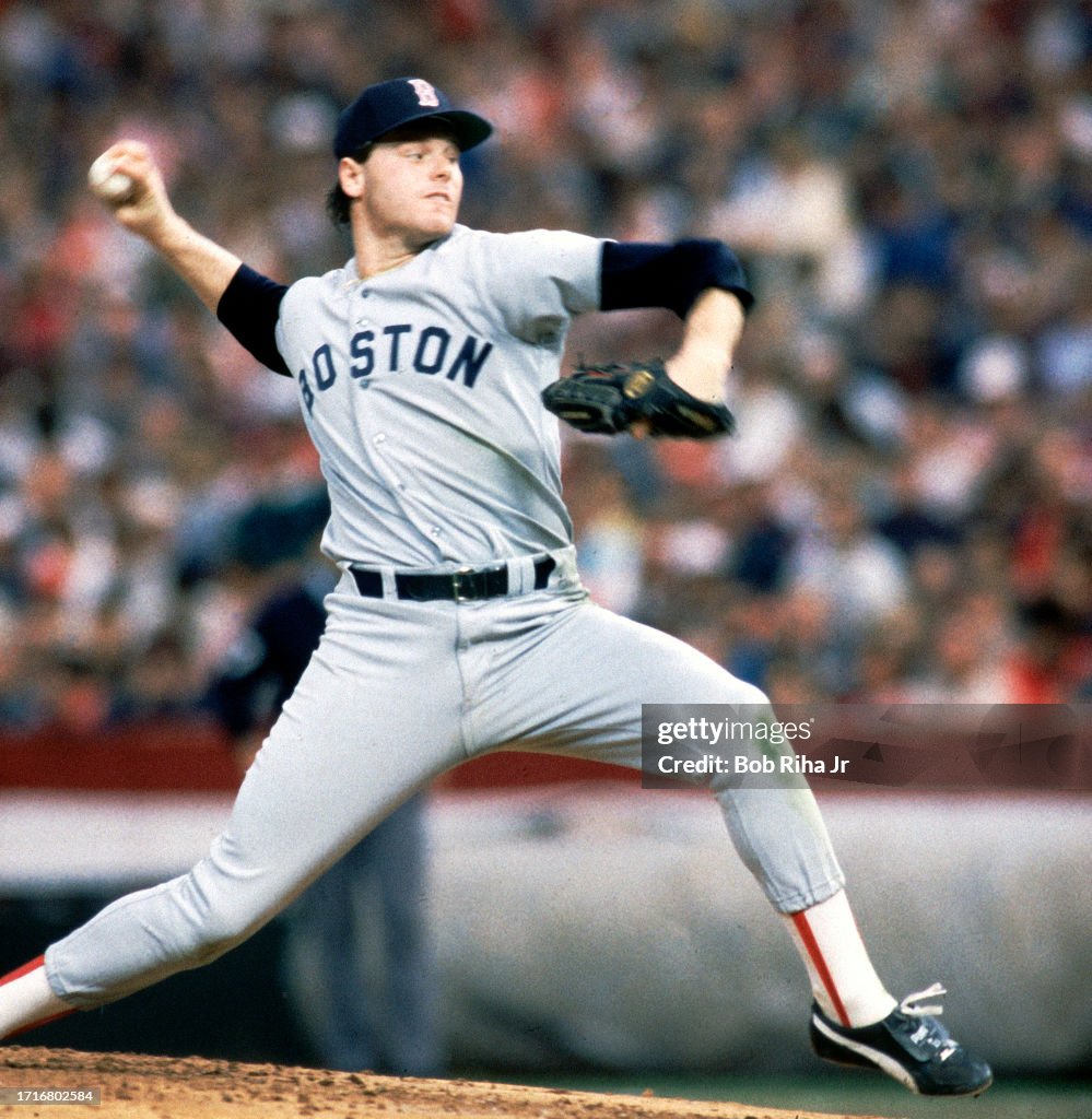 Boston Red Sox Pitcher Roger Clemens Game Action