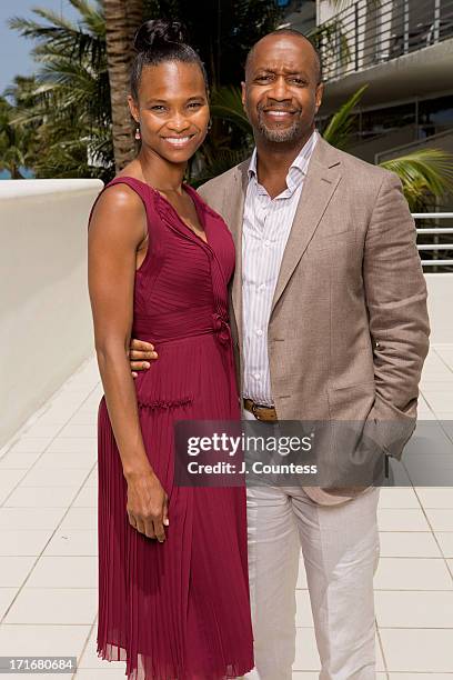 Nicole Friday and American Black Film Festival founder Jeff Friday pose during the 2013 American Black Film Festival on June 21, 2013 in Miami,...