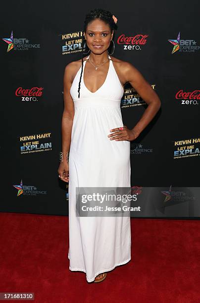 Actress Kimberly Elise attends Movie Premiere "Let Me Explain" with Kevin Hart during the 2013 BET Experience at Regal Cinemas L.A. Live on June 27,...