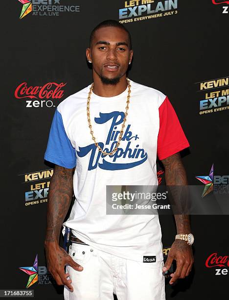 Player Desean Jackson attends Movie Premiere "Let Me Explain" with Kevin Hart during the 2013 BET Experience at Regal Cinemas L.A. Live on June 27,...