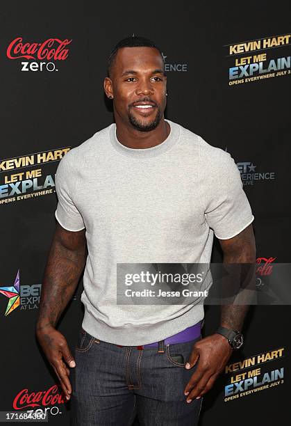 Player Nic Harris attends Movie Premiere "Let Me Explain" with Kevin Hart during the 2013 BET Experience at Regal Cinemas L.A. Live on June 27, 2013...