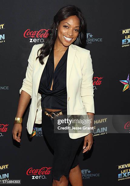 Actress Annie Ilonzeh attends Movie Premiere "Let Me Explain" with Kevin Hart during the 2013 BET Experience at Regal Cinemas L.A. Live on June 27,...