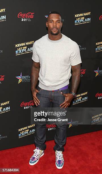 Player Nic Harris attends Movie Premiere "Let Me Explain" with Kevin Hart during the 2013 BET Experience at Regal Cinemas L.A. Live on June 27, 2013...