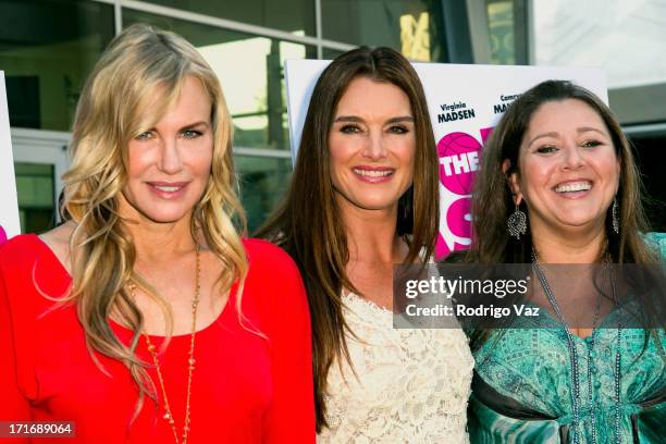 Actresses Daryl Hannah, Brooke Shields and Camryn Manheim arrive at "The Hot Flashes" Los Angeles premiere at ArcLight Cinemas on June 27, 2013 in...