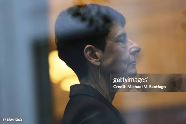 Barbara Fried, mother of former FTX CEO Sam Bankman-Fried, arrives for the trial of her son at Manhattan Federal Court on October 04, 2023 in New...