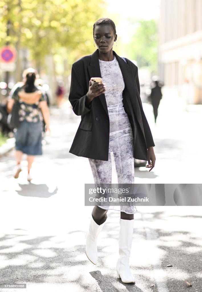 Street Style - Paris Fashion Week - Womenswear Spring/Summer 2024 - Day Nine